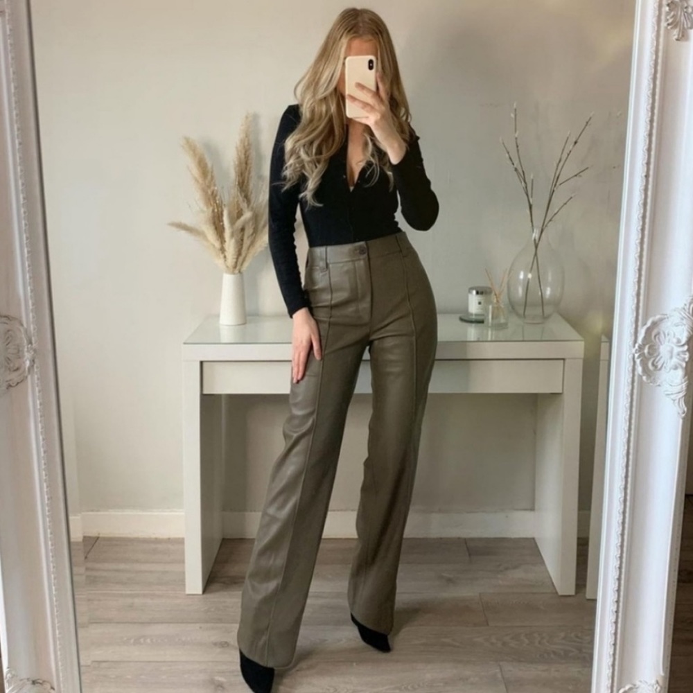 Zara Faux Leather Full Length Pants